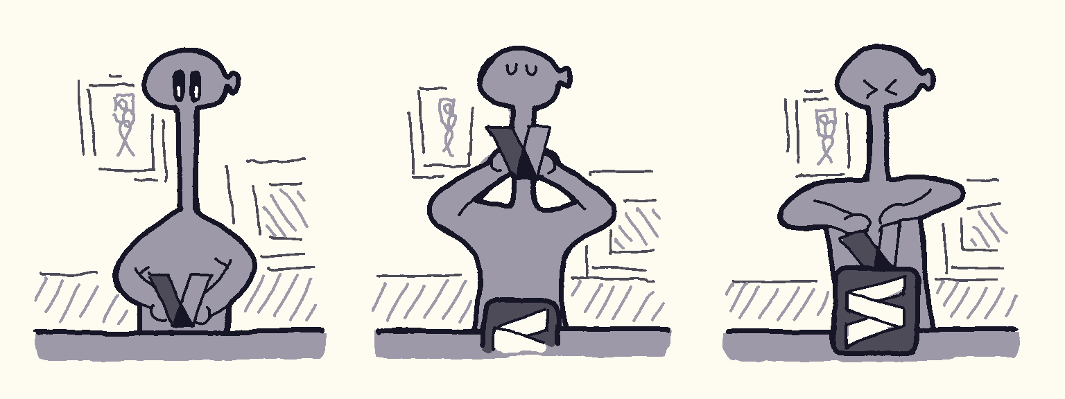 An alien, calmly raising up the Vento logo only to smash it down into a Sublime logo.